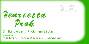 henrietta prok business card